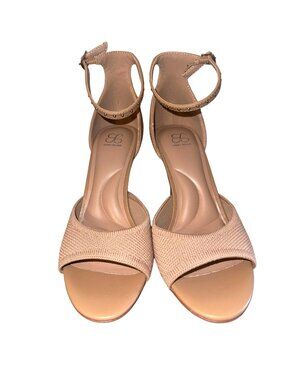 Cosy Island Beige Ankle Strap High Heel Sandals Size 6.5